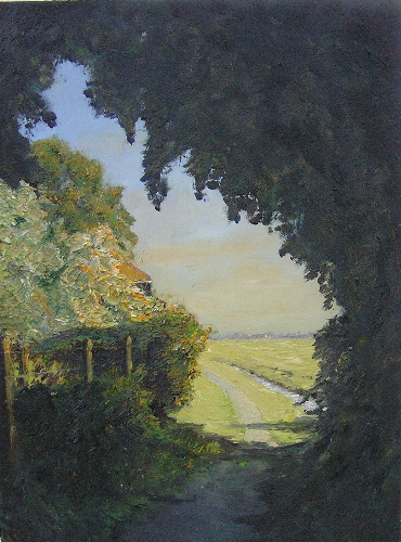 relkenpad - 2007 olie op doek 30x40 cm