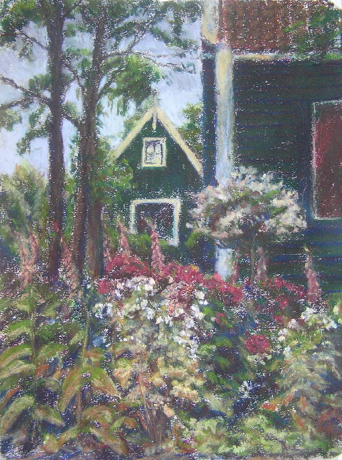 voortuin - 2008 pastel 26x31 cm