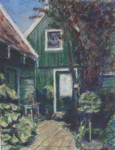 achtererf - 2007 pastel 25x32 cm