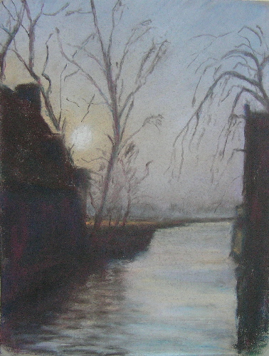 weelsloot bij avond - 2007 pastel 24x31 cm